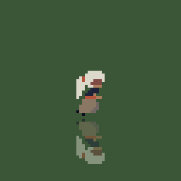 A run cycle: a small hero sprinting, mirrored in the ground beneath